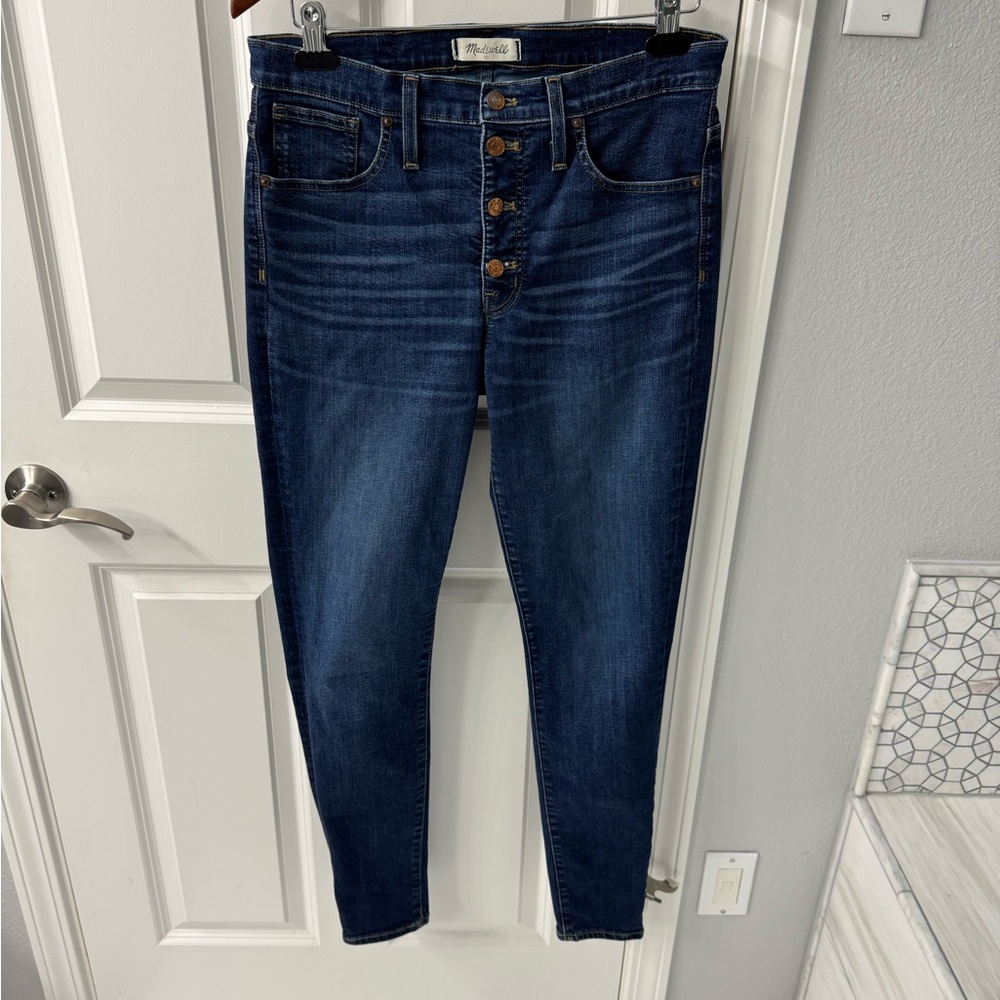 Madewell Dark Indigo Skinny Jeans 9” highrise 30 Tall